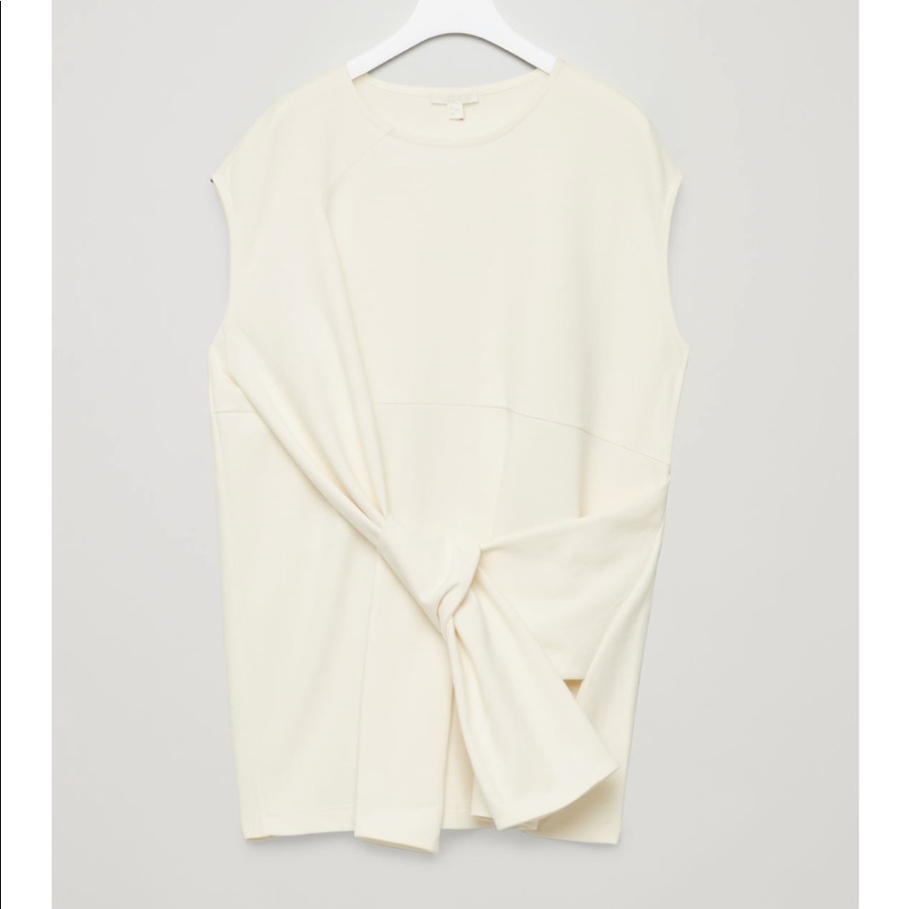 Unique NWOT COS Sleeveless Jersey Top White/Cream Colour SZ M Loose Fitted